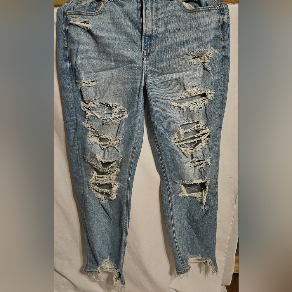 American Eagle Outfitters Light Blue Distressed Boyfriend Jeans